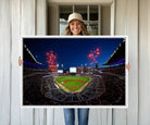 50582-MGV-CV-36X24-Truist Park Atlanta Braves Baseball Stadium Wall Art Print | Large 3-Panel Canvas Print for Sports Fans | Framed, Ready-to-Hang Baseball