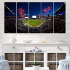 50582-MGV-CV-60X31-5P-Truist Park Atlanta Braves Baseball Stadium Wall Art Print | Large 3-Panel Canvas Print for Sports Fans | Framed, Ready-to-Hang Baseball