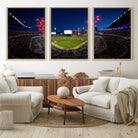 50582-MGV-FC-60X30-3P_Natural-Truist Park Atlanta Braves Baseball Stadium Wall Art Print | Large 3-Panel Canvas Print for Sports Fans | Framed, Ready-to-Hang Baseball