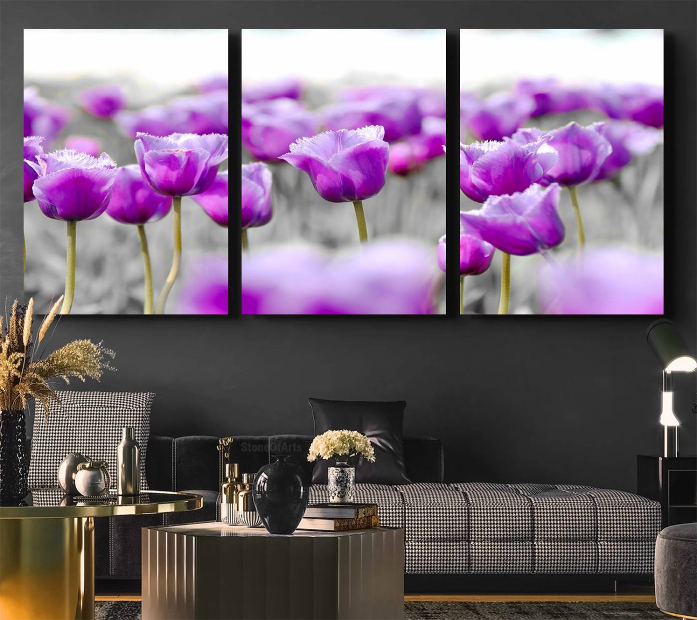 65187-MGV-CV-36X24-Tulip Fields Canvas Wall Art Print