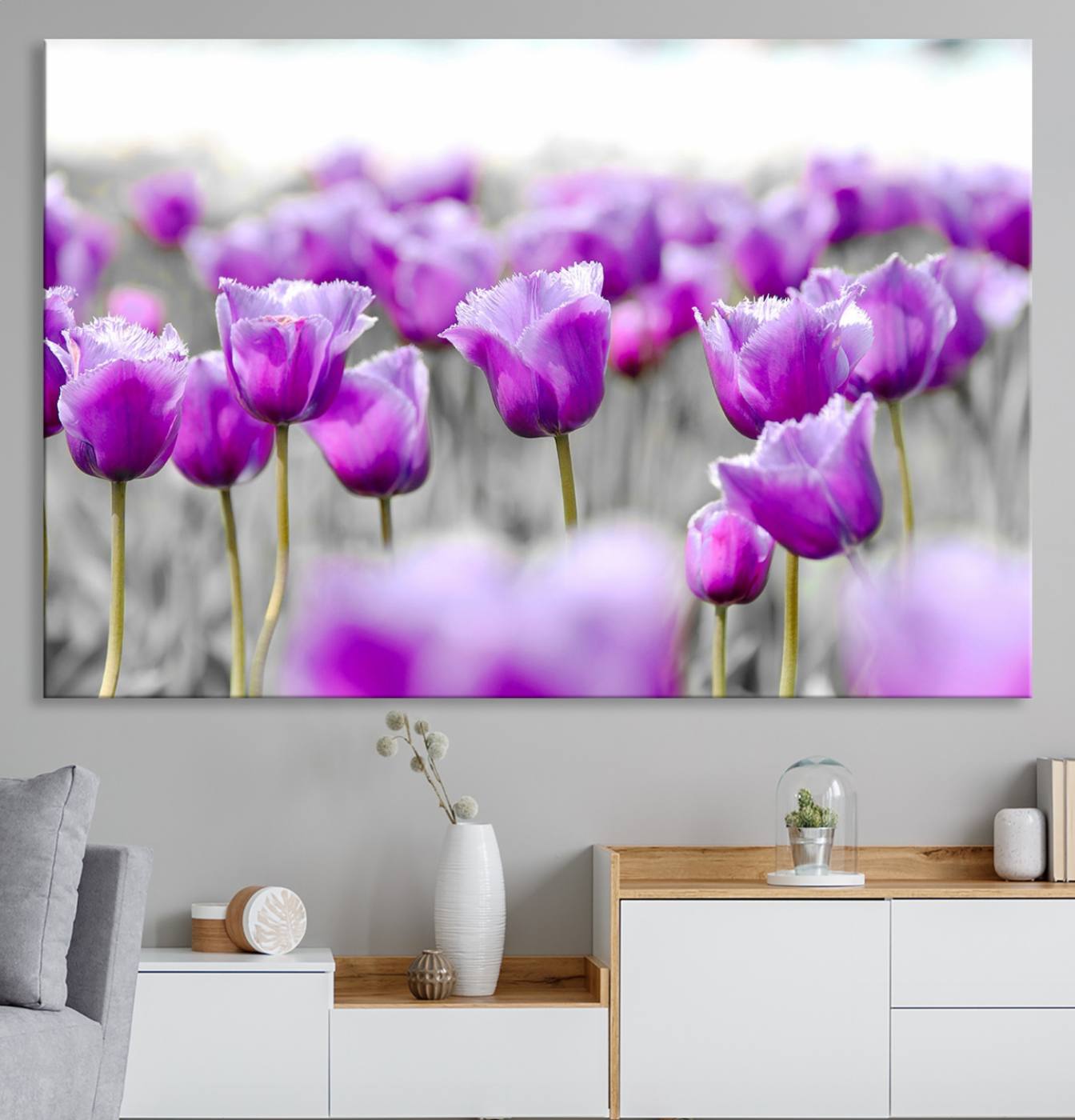 65187-MGV-CV-36X24-Tulip Fields Canvas Wall Art Print
