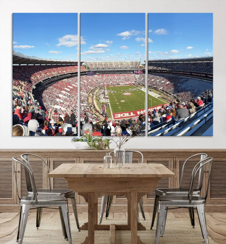 The University of Alabama Crimson Tide Football Team Print - Tuscaloosa Bryant-Denny Stadium Wall Art Canvas Print captures every vibrant detail with a gallery-quality finish that rivals any premium canvas masterpiece.