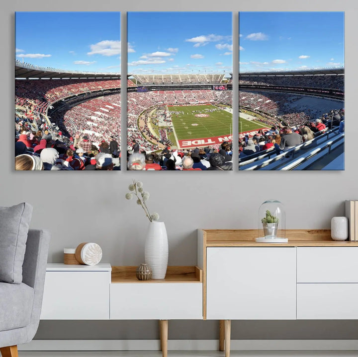 The University of Alabama Crimson Tide Football Team Print - Tuscaloosa Bryant-Denny Stadium Wall Art Canvas Print captures every vibrant detail with a gallery-quality finish that rivals any premium canvas masterpiece.