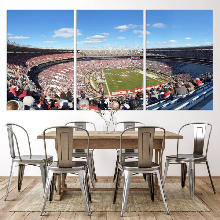 The University of Alabama Crimson Tide Football Team Print - Tuscaloosa Bryant-Denny Stadium Wall Art Canvas Print captures every vibrant detail with a gallery-quality finish that rivals any premium canvas masterpiece.