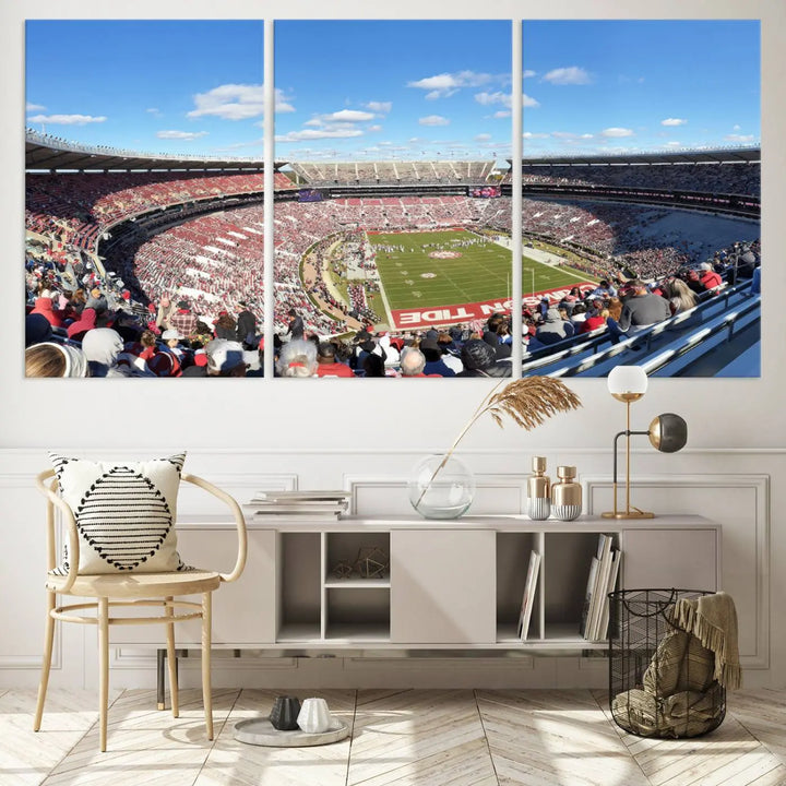 The University of Alabama Crimson Tide Football Team Print - Tuscaloosa Bryant-Denny Stadium Wall Art Canvas Print captures every vibrant detail with a gallery-quality finish that rivals any premium canvas masterpiece.