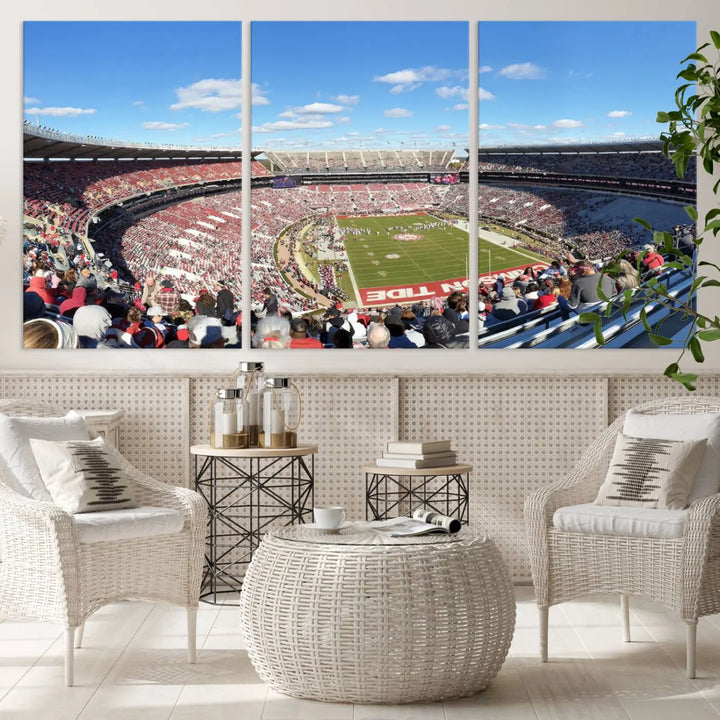 The University of Alabama Crimson Tide Football Team Print - Tuscaloosa Bryant-Denny Stadium Wall Art Canvas Print captures every vibrant detail with a gallery-quality finish that rivals any premium canvas masterpiece.