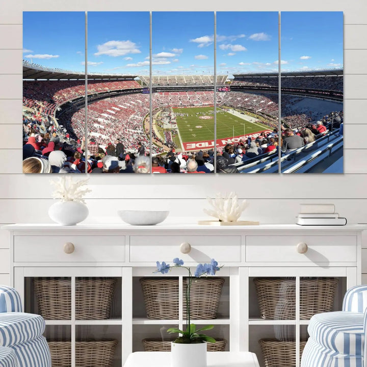 The University of Alabama Crimson Tide Football Team Print - Tuscaloosa Bryant-Denny Stadium Wall Art Canvas Print captures every vibrant detail with a gallery-quality finish that rivals any premium canvas masterpiece.