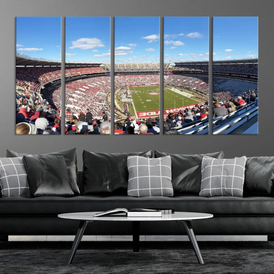 The University of Alabama Crimson Tide Football Team Print - Tuscaloosa Bryant-Denny Stadium Wall Art Canvas Print captures every vibrant detail with a gallery-quality finish that rivals any premium canvas masterpiece.