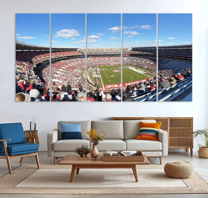 The University of Alabama Crimson Tide Football Team Print - Tuscaloosa Bryant-Denny Stadium Wall Art Canvas Print captures every vibrant detail with a gallery-quality finish that rivals any premium canvas masterpiece.