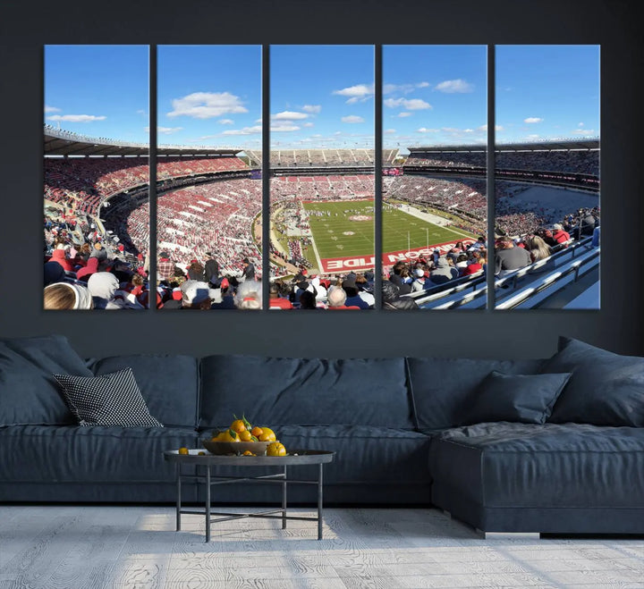 The University of Alabama Crimson Tide Football Team Print - Tuscaloosa Bryant-Denny Stadium Wall Art Canvas Print captures every vibrant detail with a gallery-quality finish that rivals any premium canvas masterpiece.