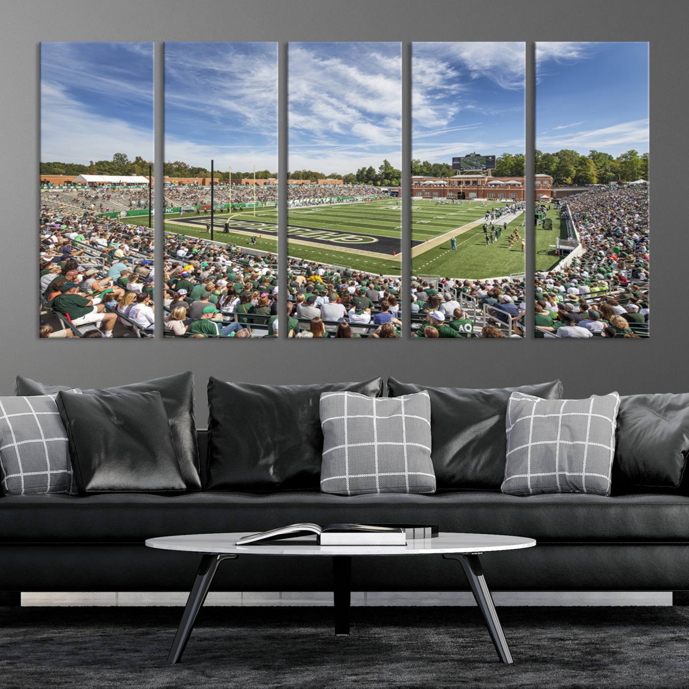 67799-MGV-CV-36X24-University of Charlotte 49ers Football Team Print - Charlotte Jerry Richardson Stadium Canvas Print
