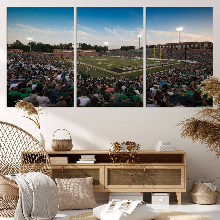 12290-MGV-CV-36X24-University of Charlotte 49ers Football Team Print - Charlotte Jerry Richardson Stadium Wall Art Canvas Print