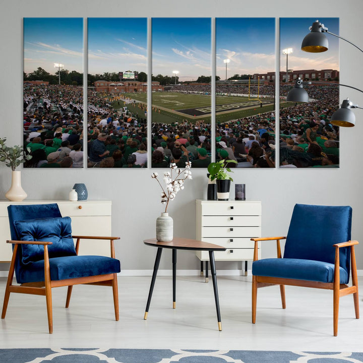 12290-MGV-CV-36X24-University of Charlotte 49ers Football Team Print - Charlotte Jerry Richardson Stadium Wall Art Canvas Print