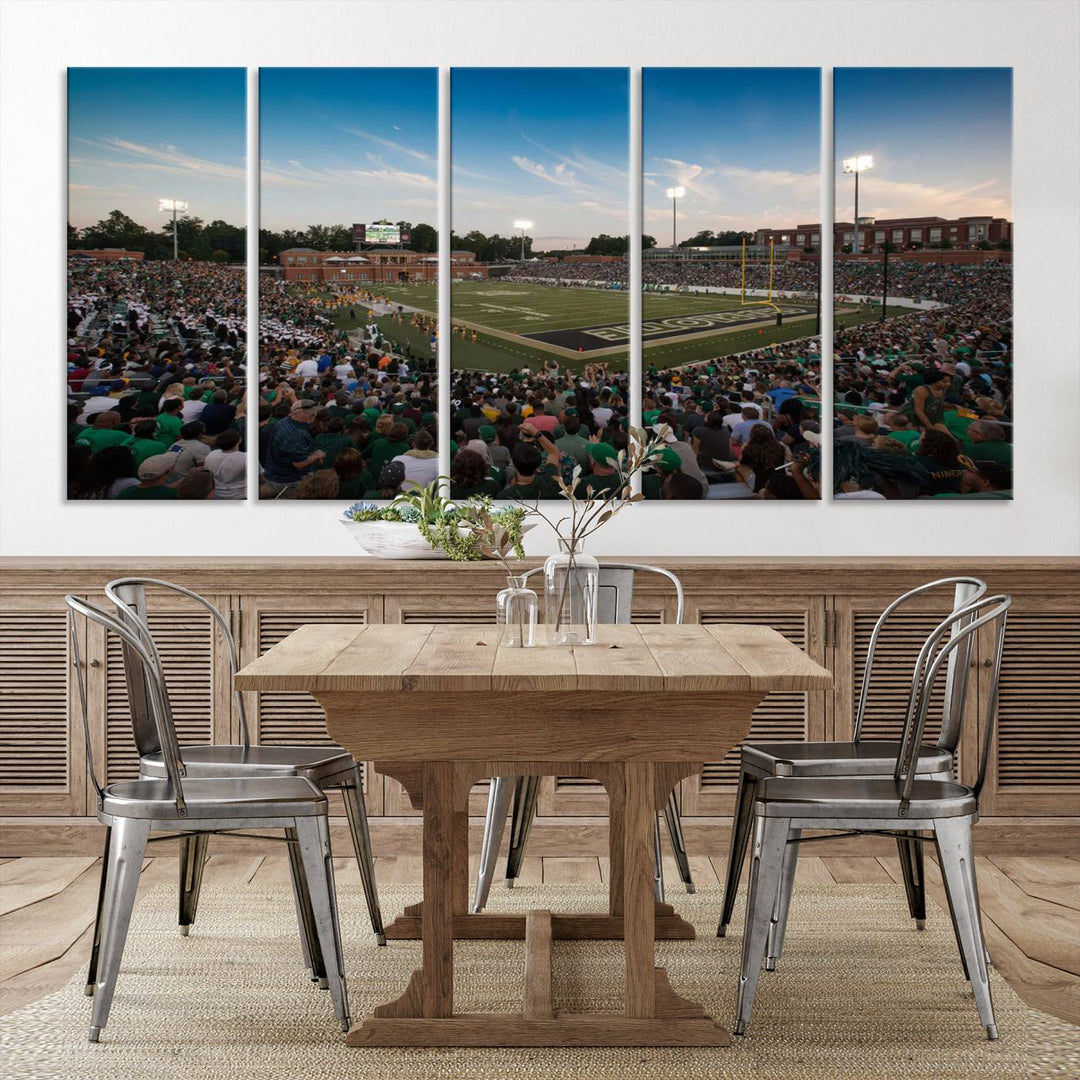 12290-MGV-CV-36X24-University of Charlotte 49ers Football Team Print - Charlotte Jerry Richardson Stadium Wall Art Canvas Print