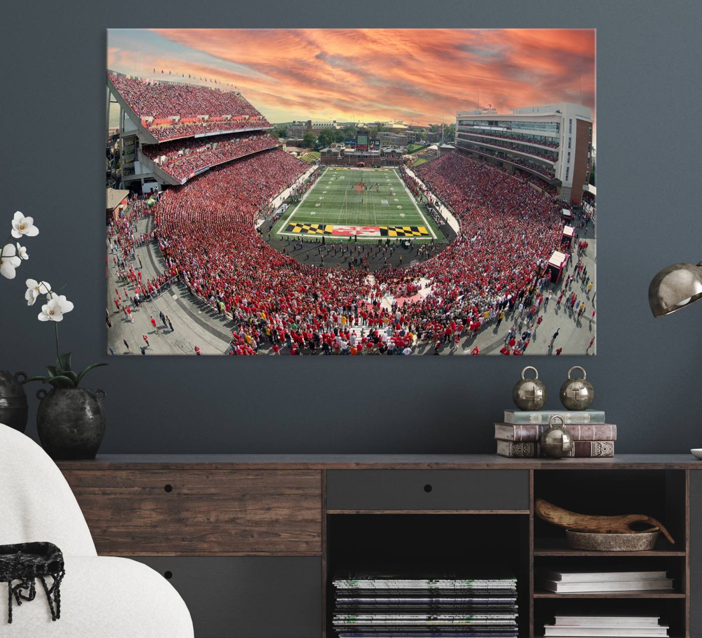 24140-MGV-CV-36X24-University of Maryland Terrapins Football Team Print - College Park SECU Stadium Wall Art Canvas Print