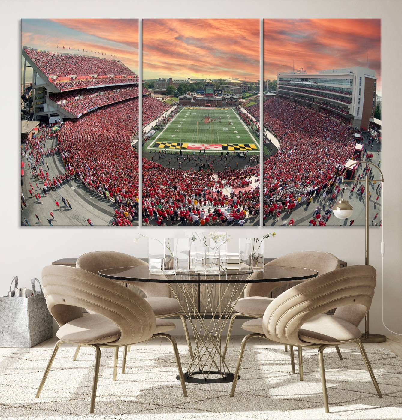 24140-MGV-CV-36X24-University of Maryland Terrapins Football Team Print - College Park SECU Stadium Wall Art Canvas Print