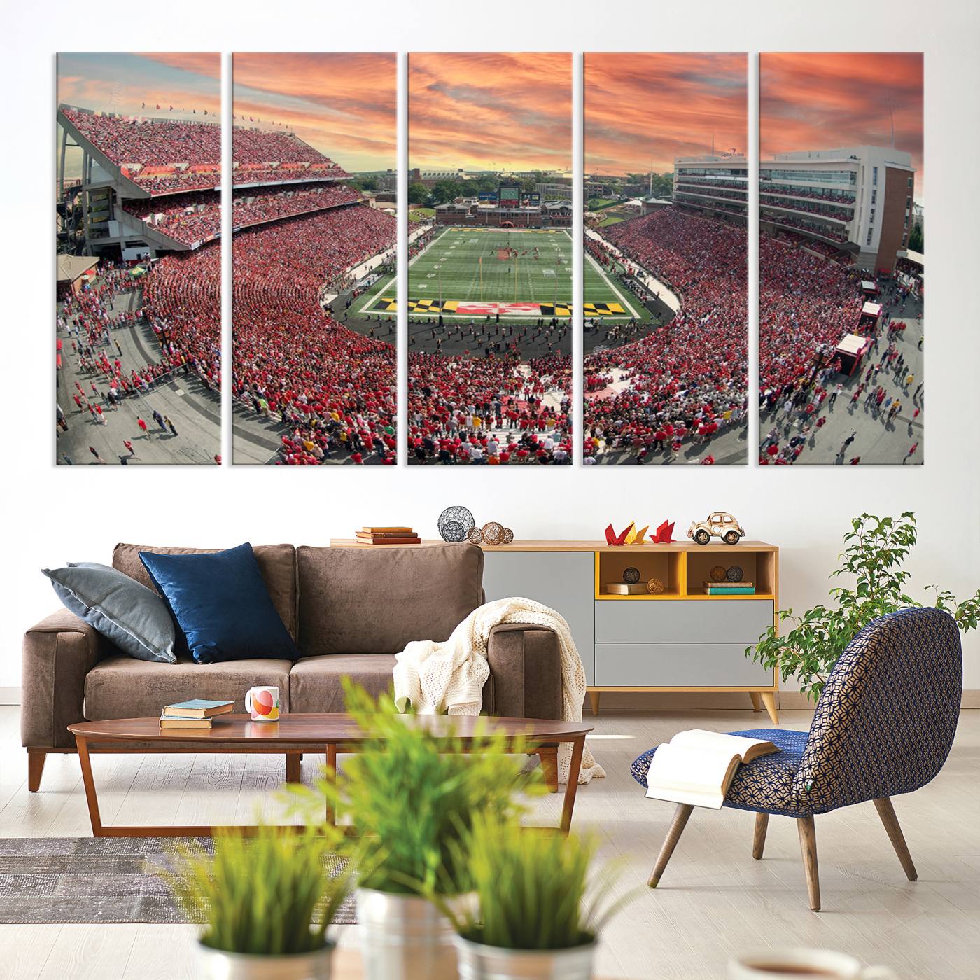 24140-MGV-CV-36X24-University of Maryland Terrapins Football Team Print - College Park SECU Stadium Wall Art Canvas Print
