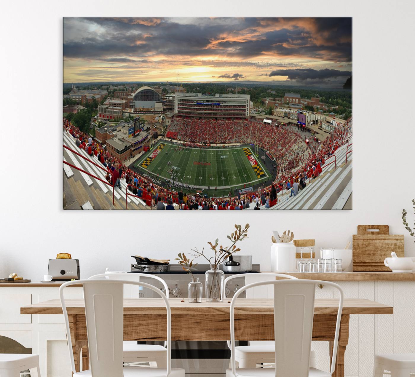 29993-MGV-CV-36X24-University of Maryland Terrapins Football Team Print - College Park SECU Stadium Wall Art Canvas Print