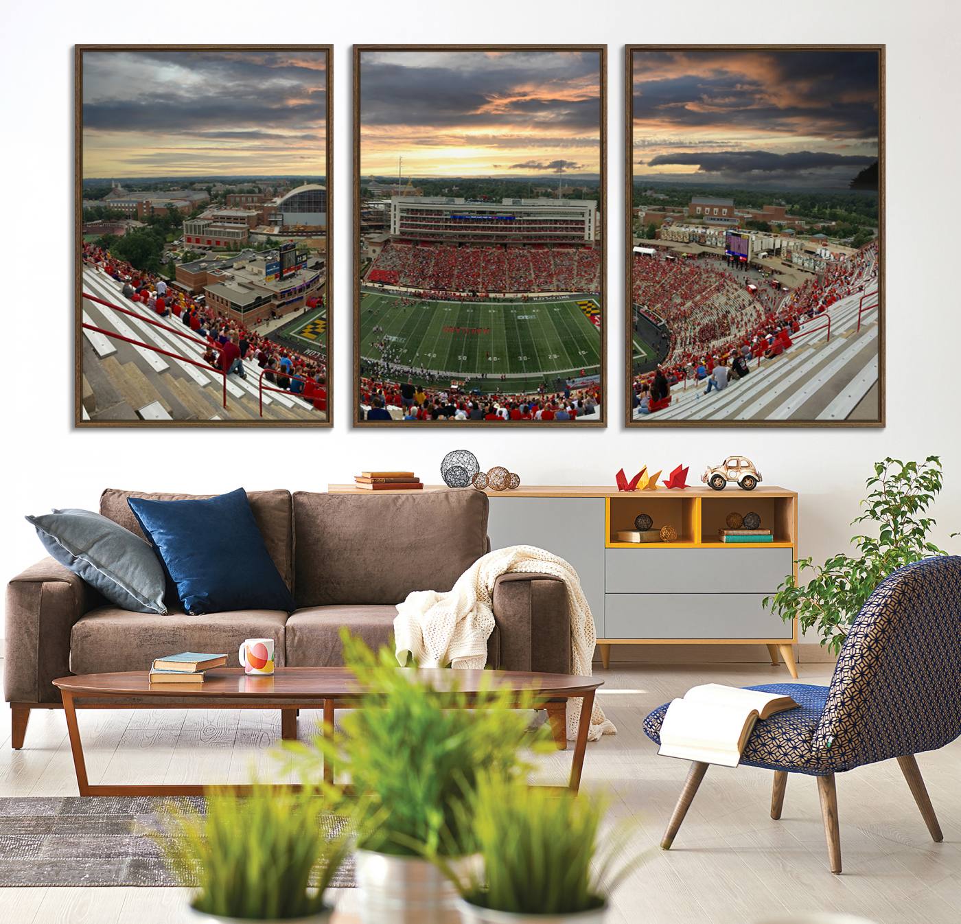 29993-MGV-CV-36X24-University of Maryland Terrapins Football Team Print - College Park SECU Stadium Wall Art Canvas Print
