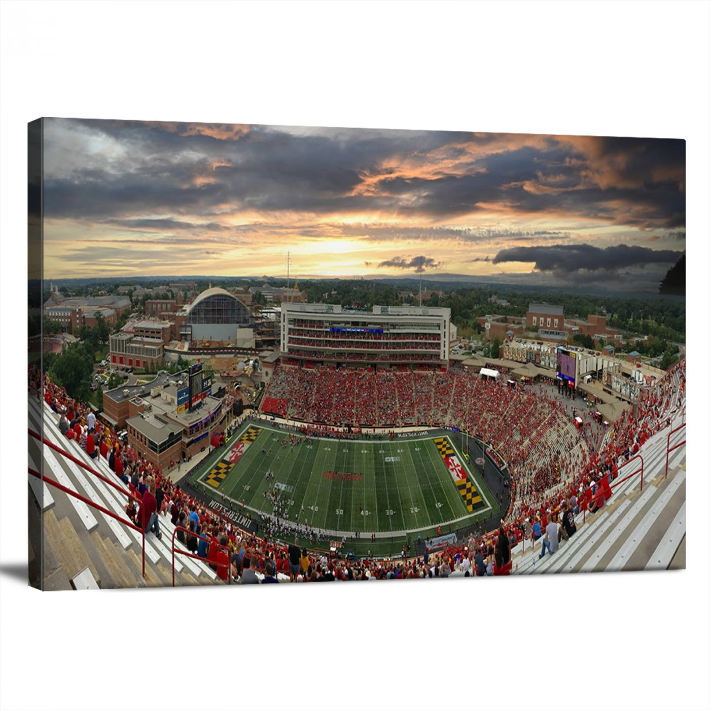 29993-MGV-CV-36X24-University of Maryland Terrapins Football Team Print - College Park SECU Stadium Wall Art Canvas Print
