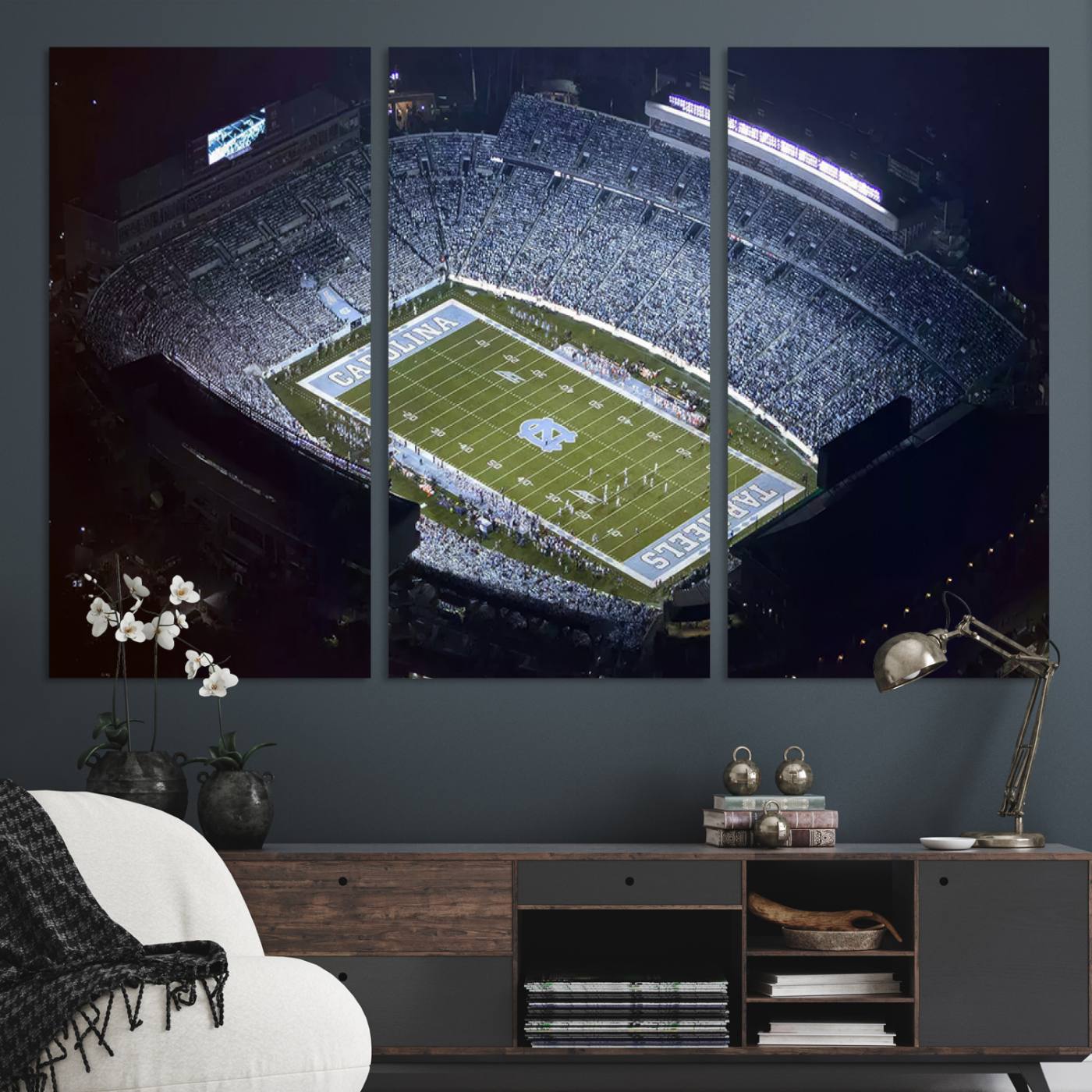 88375-MGV-CV-36X24-University of North Carolina Tar Heels Football Team Print - Chapel Hill Kenan Memorial Stadium Canvas Print