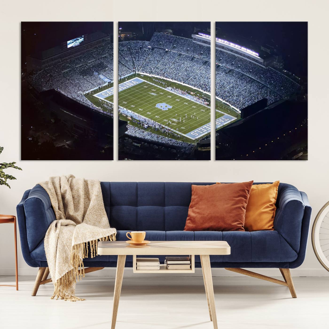 88375-MGV-CV-36X24-University of North Carolina Tar Heels Football Team Print - Chapel Hill Kenan Memorial Stadium Canvas Print