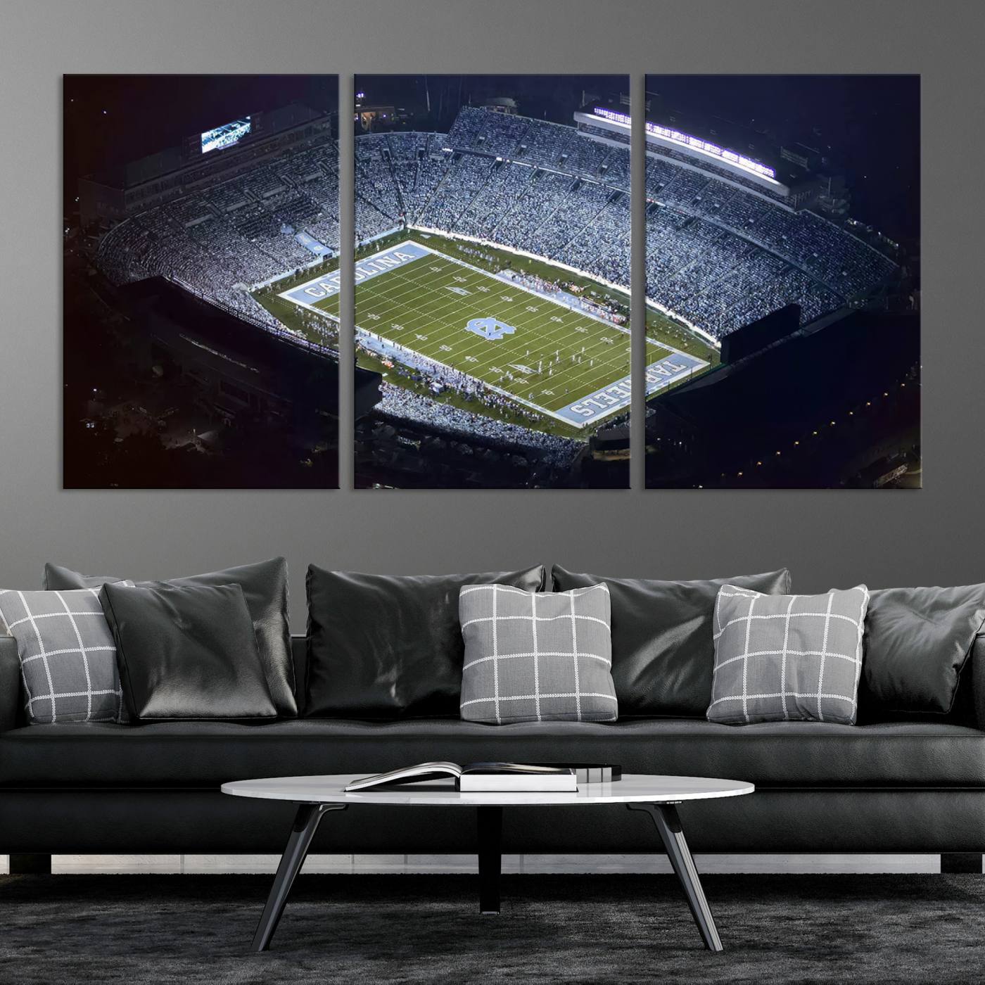 88375-MGV-CV-36X24-University of North Carolina Tar Heels Football Team Print - Chapel Hill Kenan Memorial Stadium Canvas Print