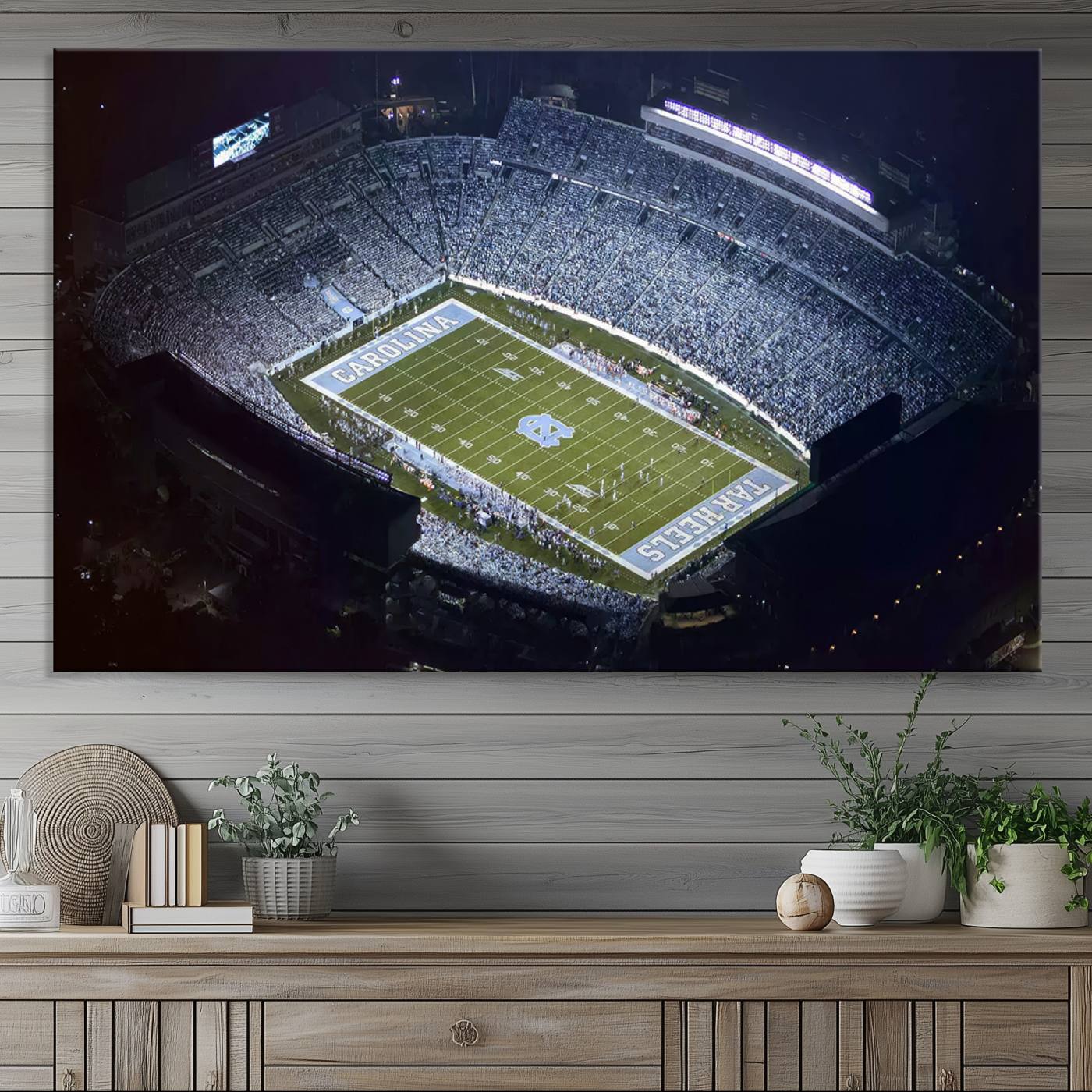 88375-MGV-CV-36X24-University of North Carolina Tar Heels Football Team Print - Chapel Hill Kenan Memorial Stadium Canvas Print