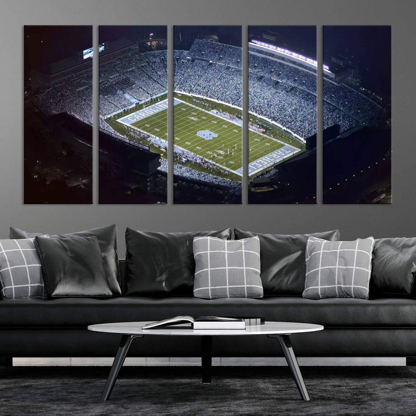 88375-MGV-CV-36X24-University of North Carolina Tar Heels Football Team Print - Chapel Hill Kenan Memorial Stadium Canvas Print