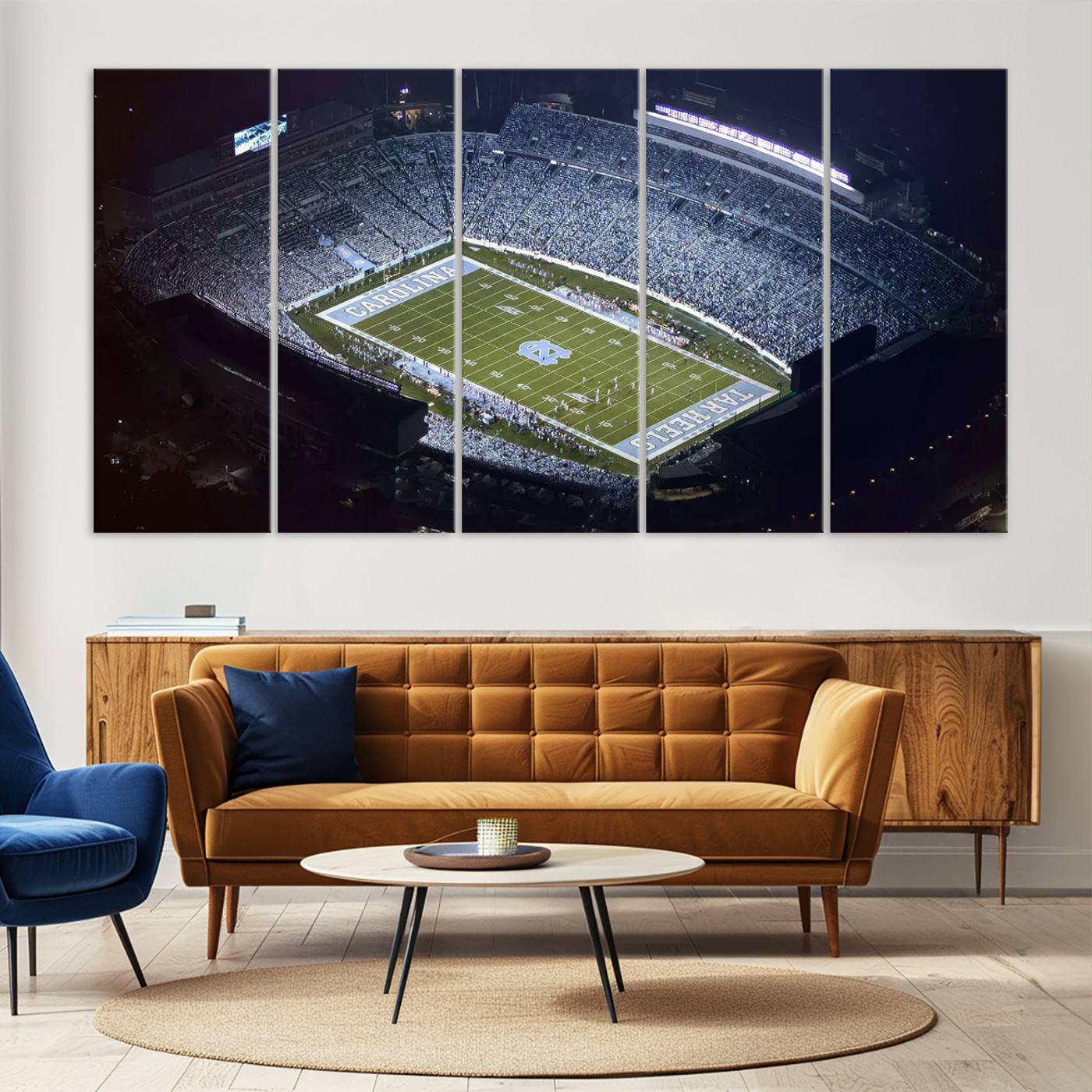 88375-MGV-CV-36X24-University of North Carolina Tar Heels Football Team Print - Chapel Hill Kenan Memorial Stadium Canvas Print