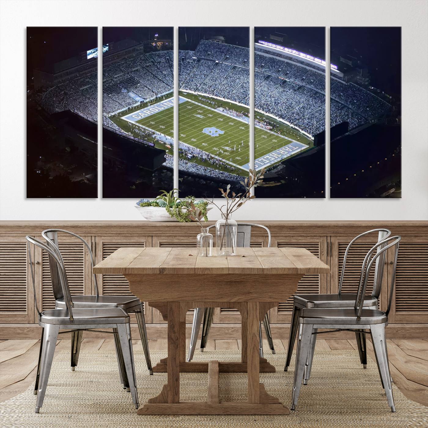 88375-MGV-CV-36X24-University of North Carolina Tar Heels Football Team Print - Chapel Hill Kenan Memorial Stadium Canvas Print