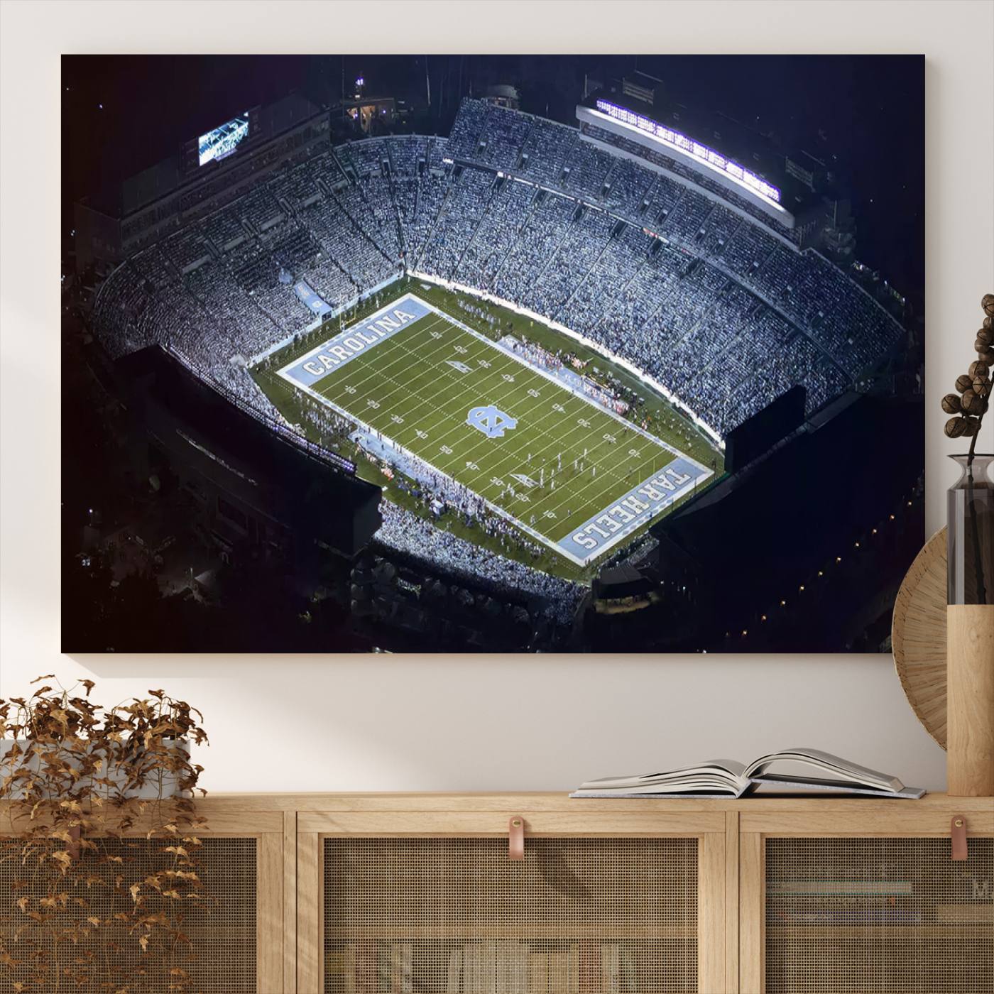 88375-MGV-CV-36X24-University of North Carolina Tar Heels Football Team Print - Chapel Hill Kenan Memorial Stadium Canvas Print