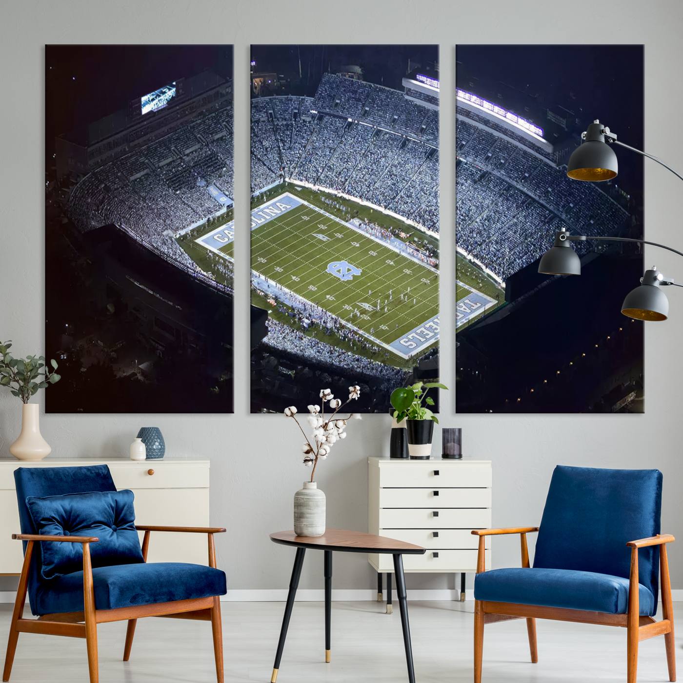 88375-MGV-CV-36X24-University of North Carolina Tar Heels Football Team Print - Chapel Hill Kenan Memorial Stadium Canvas Print