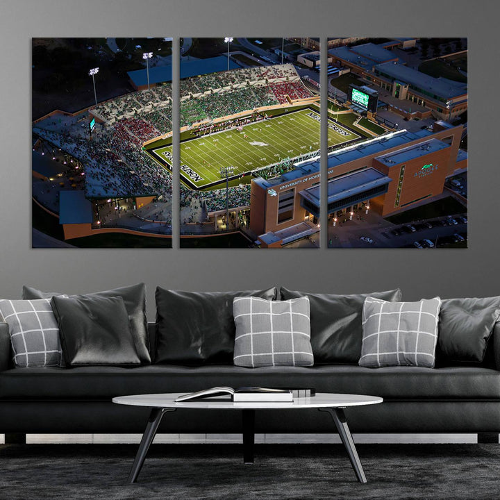 46167-MGV-CV-36X24-University of North Texas Mean Green Football Artwork, Football Team Print - Denton DATCU Stadium Wall Art Canvas Print