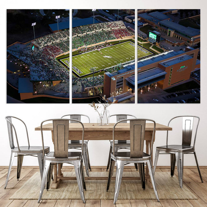 46167-MGV-CV-36X24-University of North Texas Mean Green Football Artwork, Football Team Print - Denton DATCU Stadium Wall Art Canvas Print