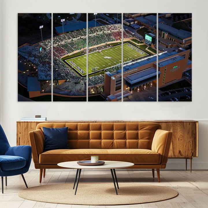 46167-MGV-CV-36X24-University of North Texas Mean Green Football Artwork, Football Team Print - Denton DATCU Stadium Wall Art Canvas Print