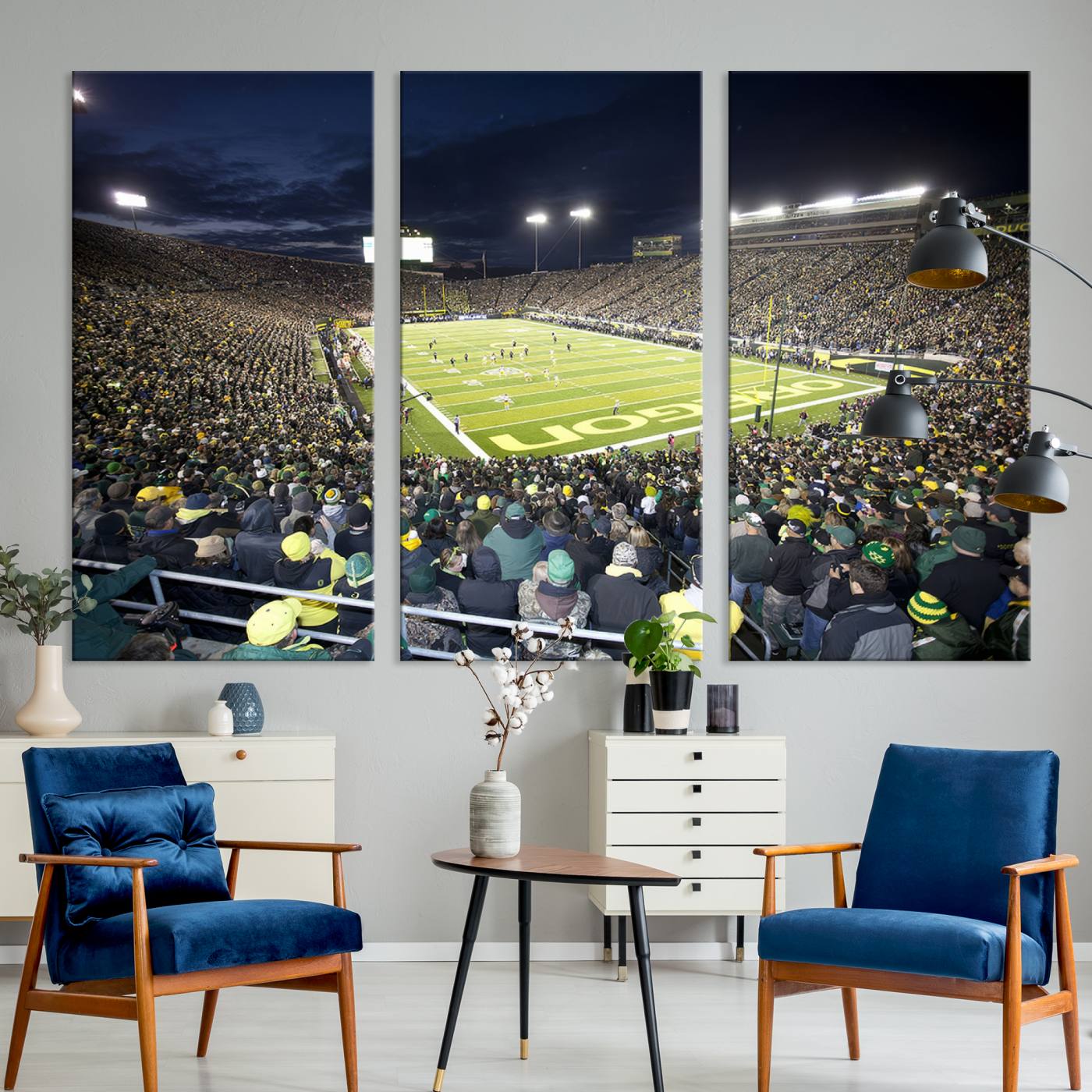 48756-MGV-CV-36X24-University of Oregon Ducks Football Team Print - Eugene Autzen Stadium Wall Art Canvas Print