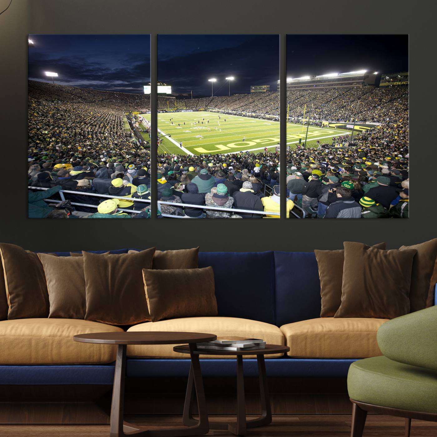 48756-MGV-CV-36X24-University of Oregon Ducks Football Team Print - Eugene Autzen Stadium Wall Art Canvas Print