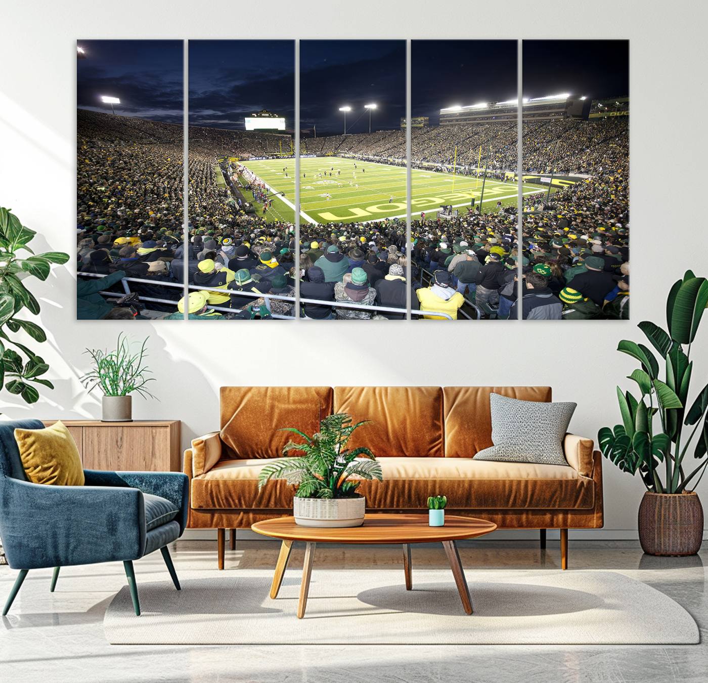 48756-MGV-CV-36X24-University of Oregon Ducks Football Team Print - Eugene Autzen Stadium Wall Art Canvas Print