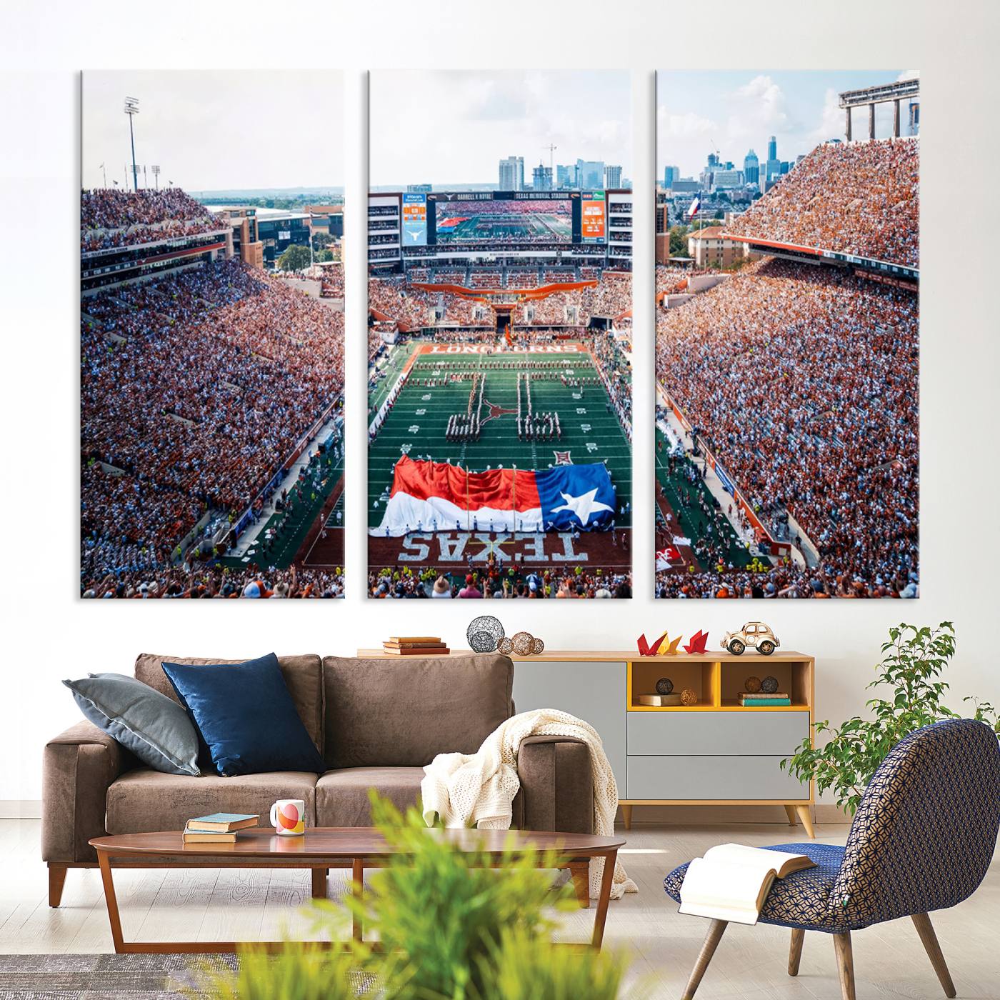 University of Texas Longhorns Football Team Canvas Print - Austin Darrell K Royal-Texas Memorial Stadium Wall Art Canvas Print
