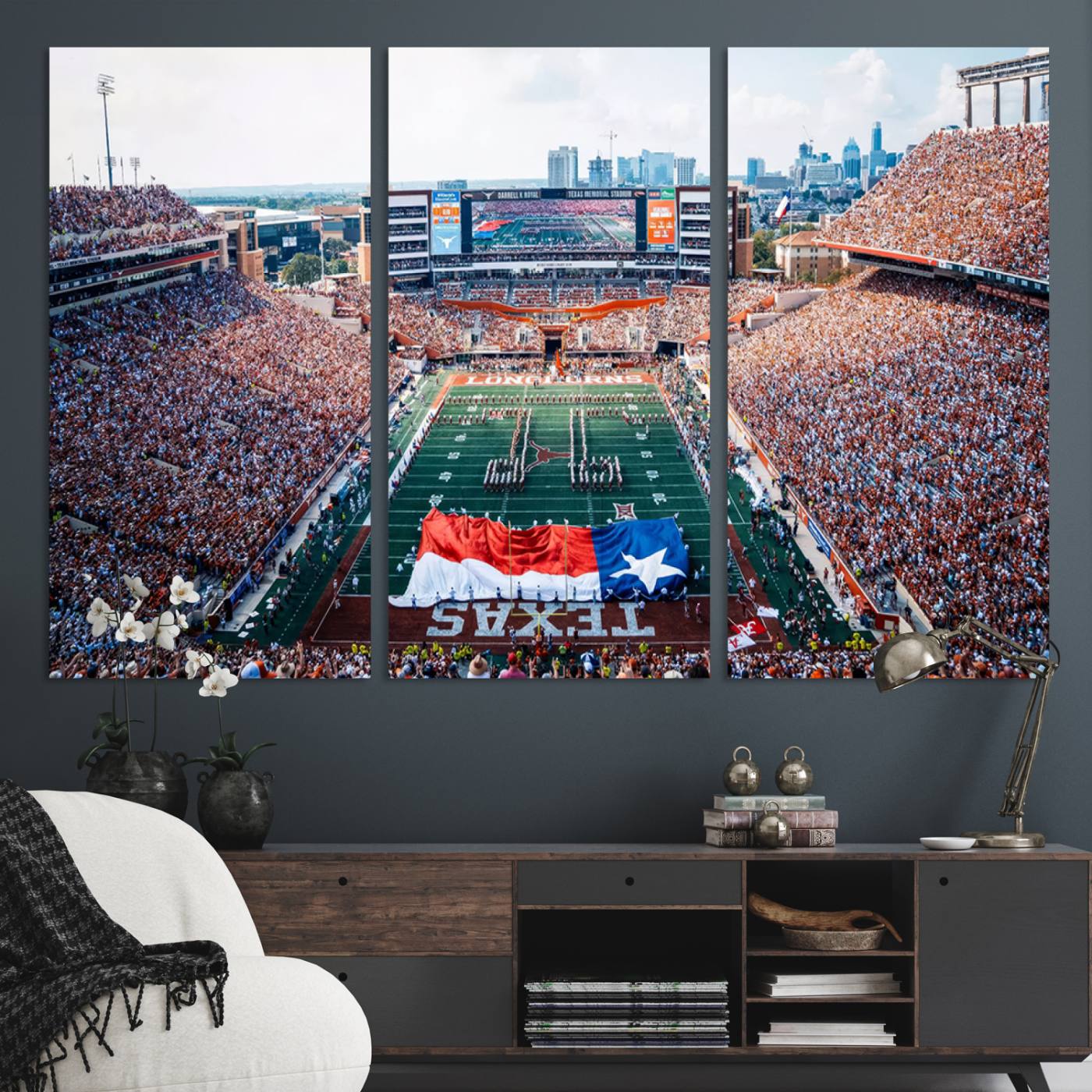 University of Texas Longhorns Football Team Canvas Print - Austin Darrell K Royal-Texas Memorial Stadium Wall Art Canvas Print