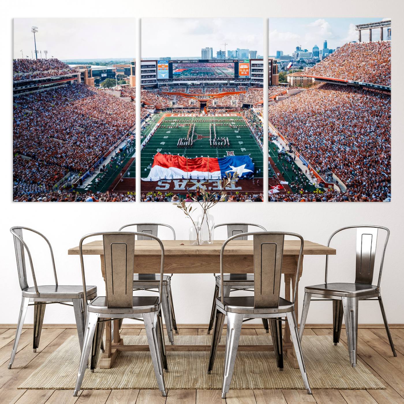 93063-MGV-CV-36X24-University of Texas Longhorns Football Team Canvas Print - Austin Darrell K Royal-Texas Memorial Stadium Wall Art Canvas Print