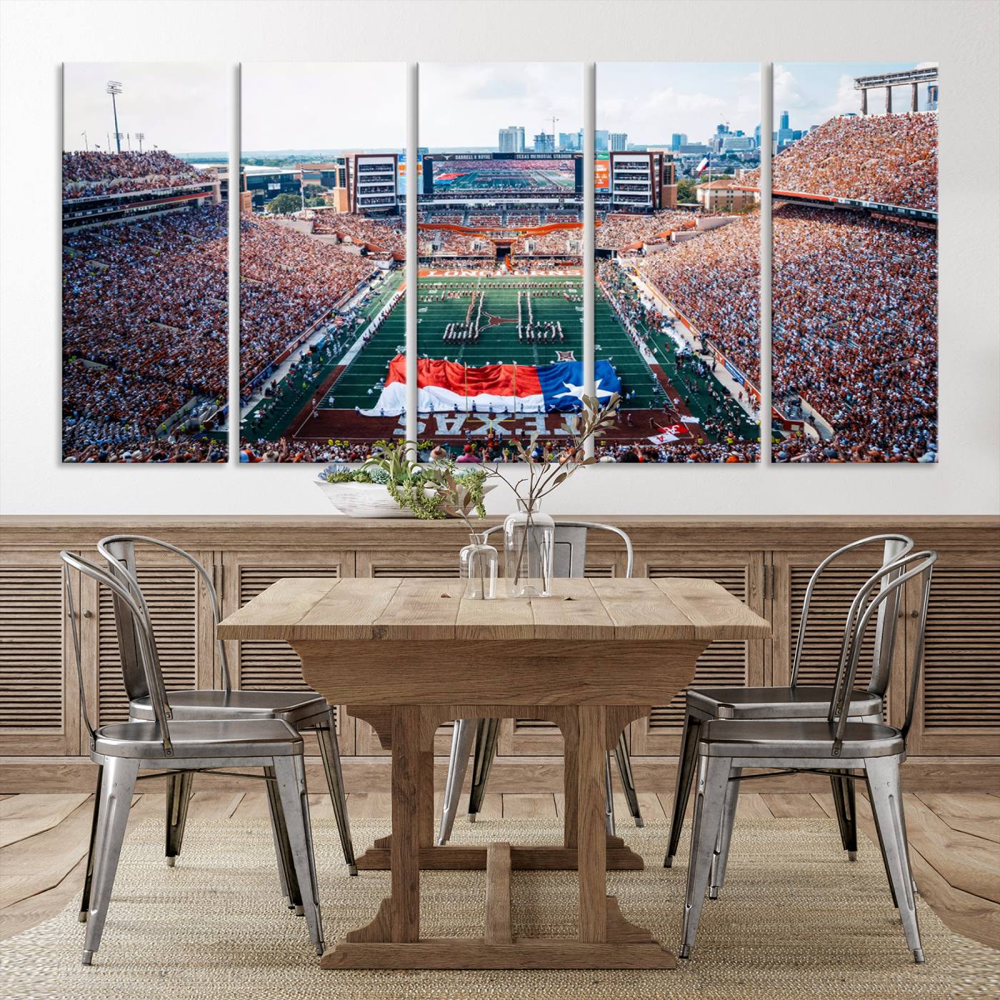 93063-MGV-CV-36X24-University of Texas Longhorns Football Team Canvas Print - Austin Darrell K Royal-Texas Memorial Stadium Wall Art Canvas Print