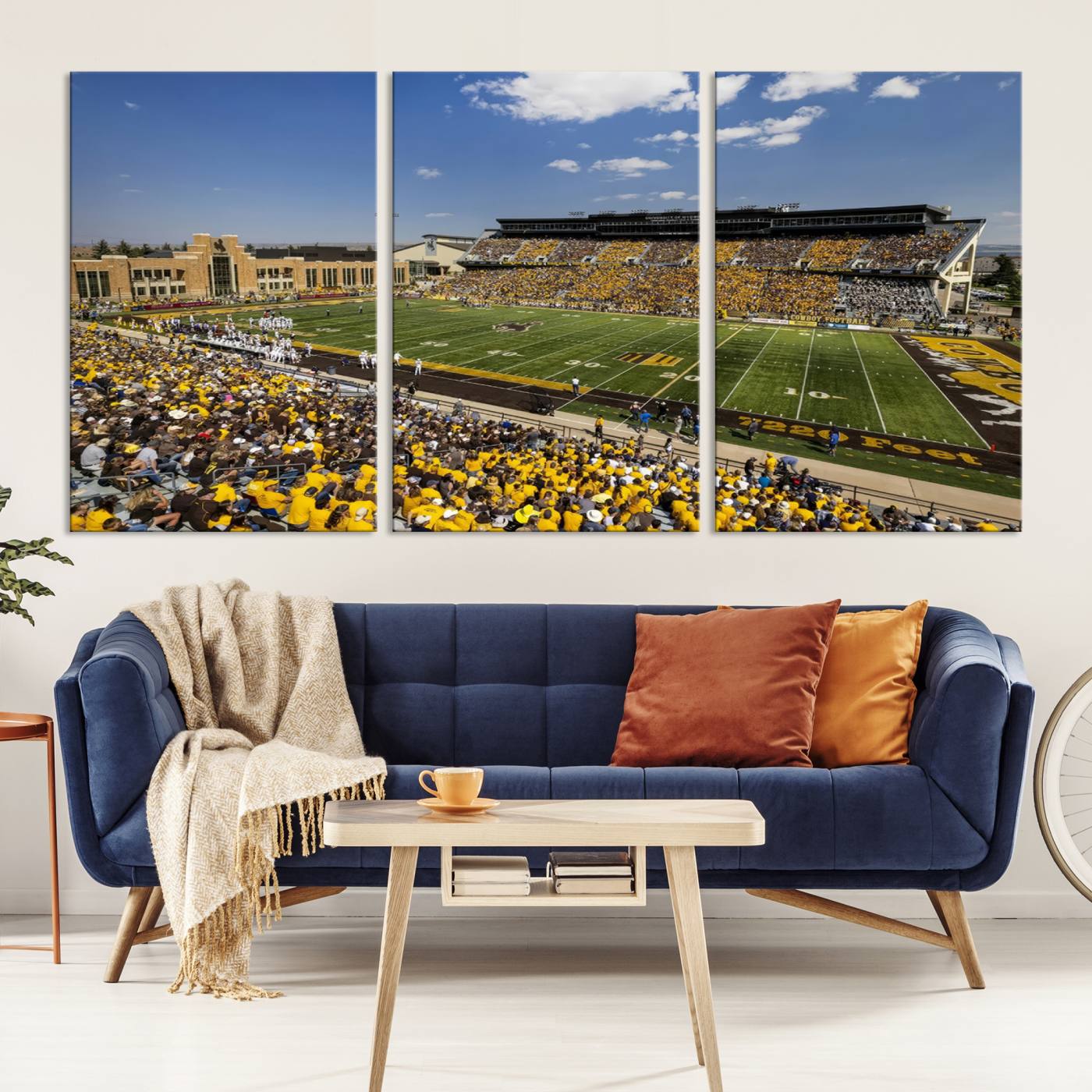75112-MGV-CV-36X24-University of Wyoming Cowboys Football Team Print - Laramie Jonah Field War Memorial Stadium Wall Art Canvas Print