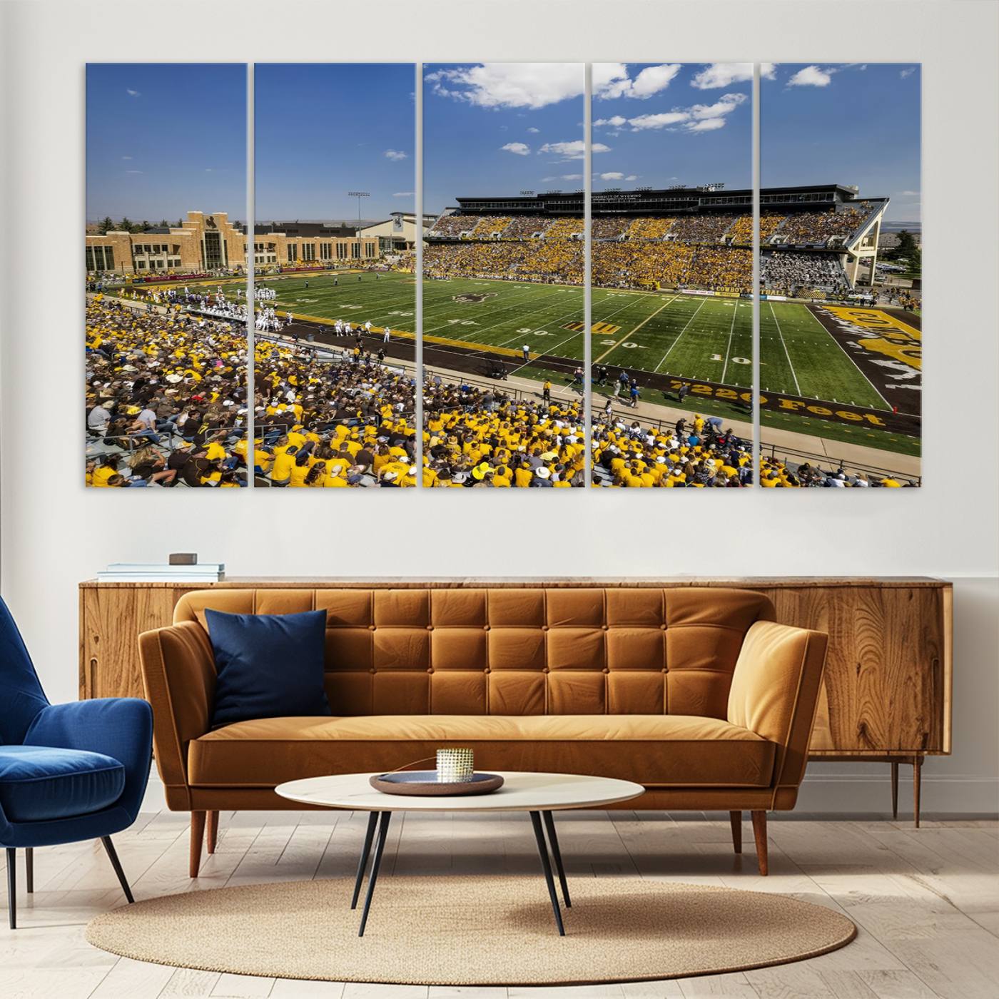 75112-MGV-CV-36X24-University of Wyoming Cowboys Football Team Print - Laramie Jonah Field War Memorial Stadium Wall Art Canvas Print