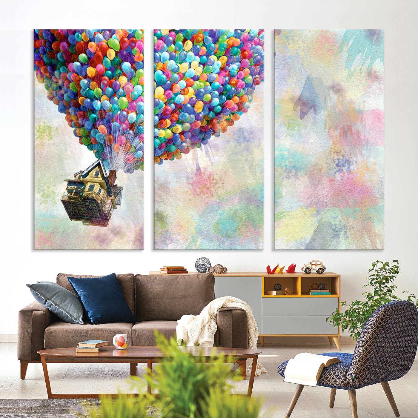 48558-MGV-CV-36X24-Up Pixar Poster, Look Up Pixar Wall Art, Up Pixar Canvas, Kids Play Game Room Decor Wall Art