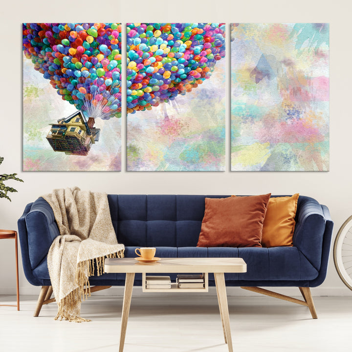 Up Pixar Poster, Look Up Pixar Wall Art, Up Pixar Canvas, Kids Play Game Room Decor Wall Art
