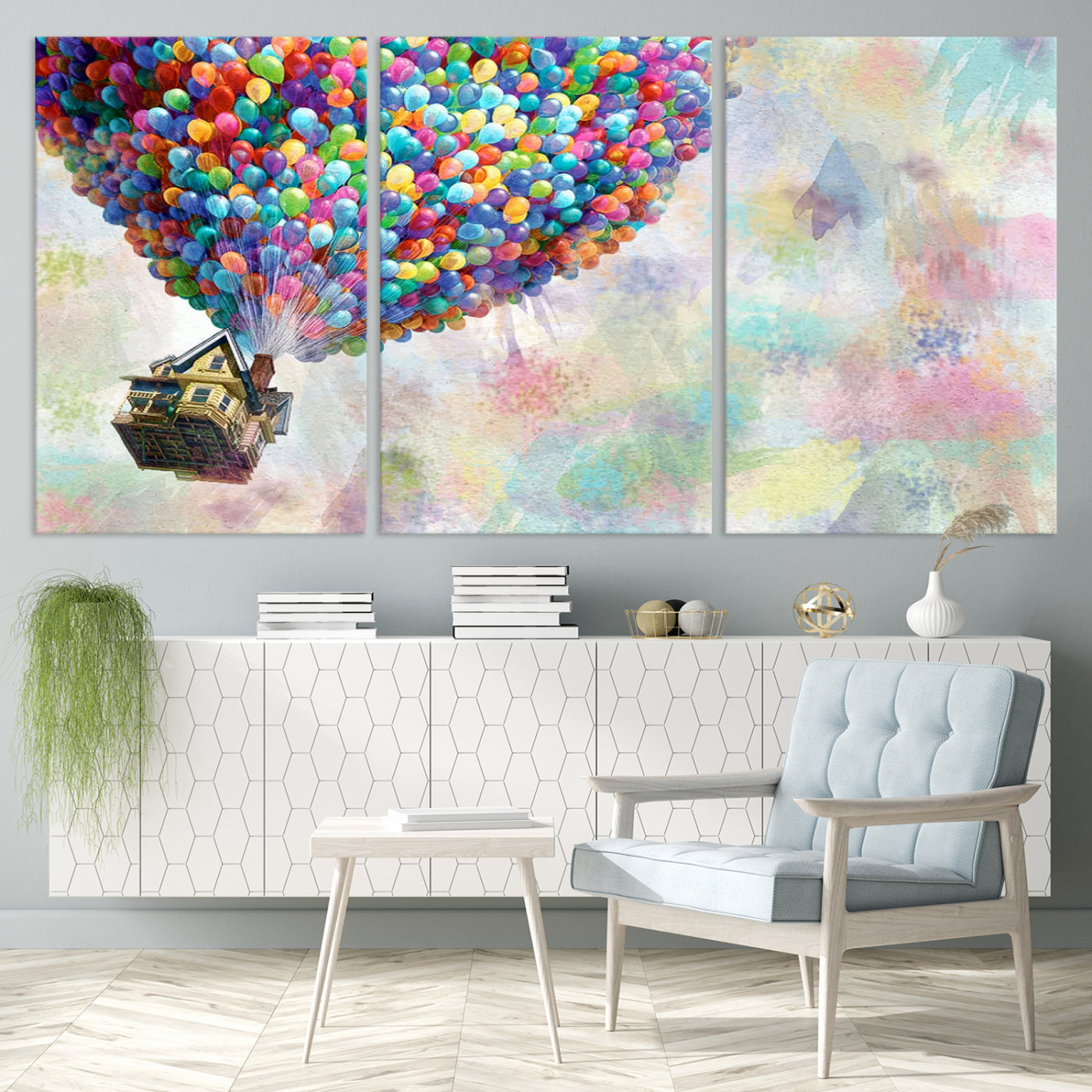 48558-MGV-CV-36X24-Up Pixar Poster, Look Up Pixar Wall Art, Up Pixar Canvas, Kids Play Game Room Decor Wall Art
