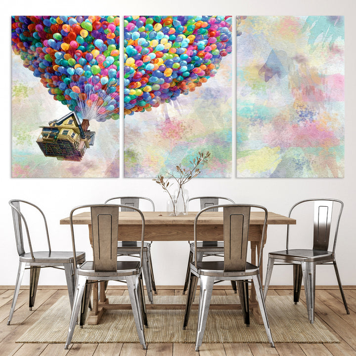 Up Pixar Poster, Look Up Pixar Wall Art, Up Pixar Canvas, Kids Play Game Room Decor Wall Art