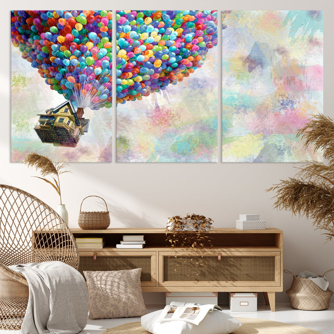 48558-MGV-CV-36X24-Up Pixar Poster, Look Up Pixar Wall Art, Up Pixar Canvas, Kids Play Game Room Decor Wall Art